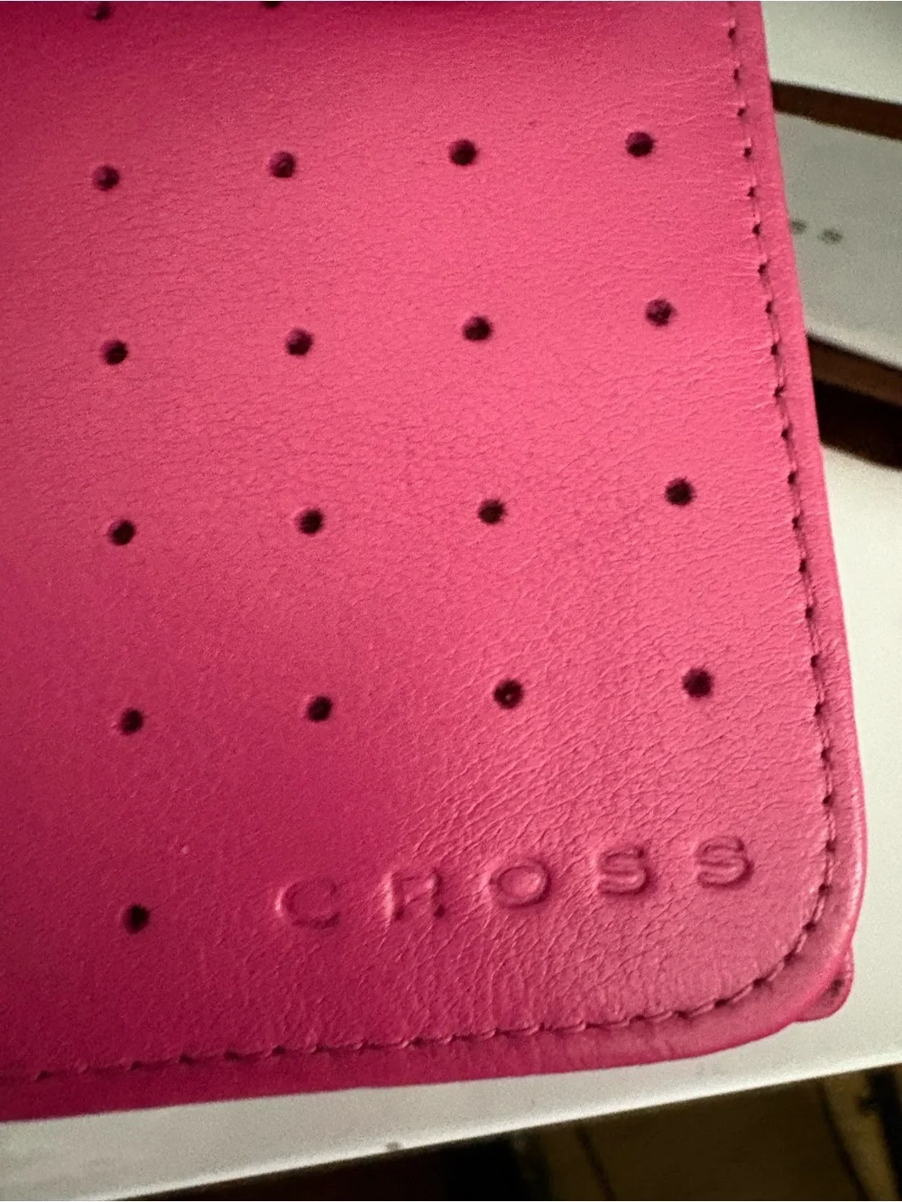 Cross Pink Perforated Card & Key Holder Wallet